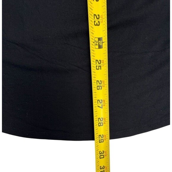 Grace Perfect Fit Black Knit Tunic Top Satin Trim Modern Chic Stretch Career XL - Picture 13 of 14